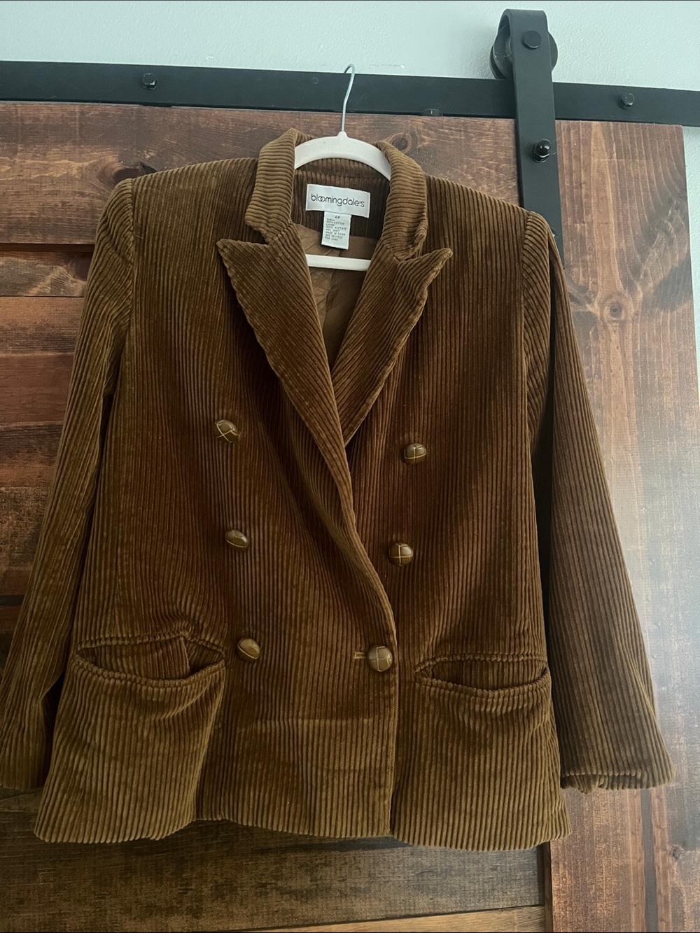 Bloomingdale’s Vintage Brown Corduroy Double-Breasted Jacket